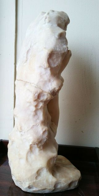 Antique SIGNED Marble Statue Sculpture Of Nude Woman Lady - 16.  5 