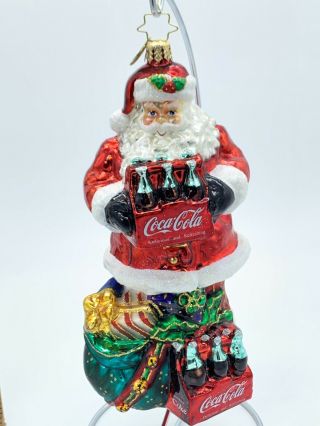 Vintage Christopher Radko Santa ornament - Coca Cola Santa - Molded Glass - Europe 2