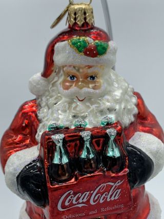 Vintage Christopher Radko Santa ornament - Coca Cola Santa - Molded Glass - Europe 7