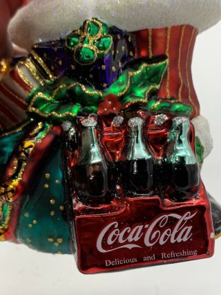 Vintage Christopher Radko Santa ornament - Coca Cola Santa - Molded Glass - Europe 8