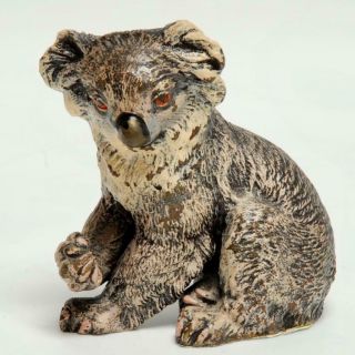 Rare Vintage Austrian Miniature Bronze Cold Painted Koala Bear