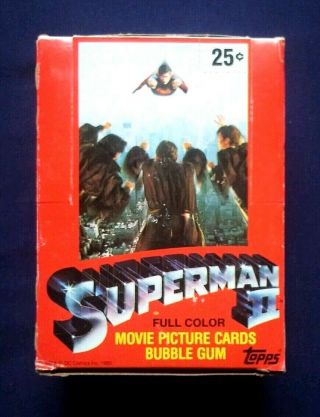 Vintage 1981 Superman Ii Movie Trading Cards Box 36 Wax Packs