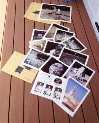 Apollo 11 Nasa Vintage 16 X 20 And 11 X 14 Photograph Set 12 Envelopes
