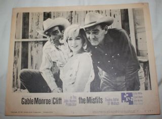 Marilyn Monroe Lobby Card The Misfits With Clark Gable 1961 1 Vintage