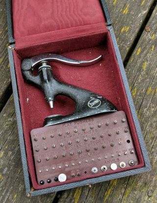 Vintage Swiss Seitz Jewelling Tool - Staking Set Press,