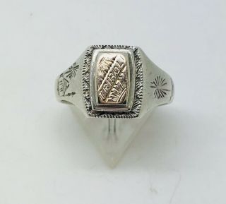 Rare Vintage 1940s Ww2 Hand Made Tripoli Real Silver Ring Size Q 6.  37 Grams