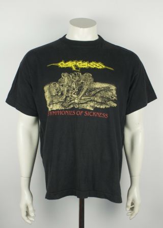 Vtg 90s Carcass Band 1990 T - Shirt Tee Size Xl? Concert Tour