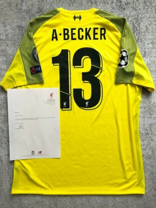 LIVERPOOL FC MATCH ISSUED GK SHIRT 2018/19 BECKER BRAZIL JERSEY UCL RARE 2