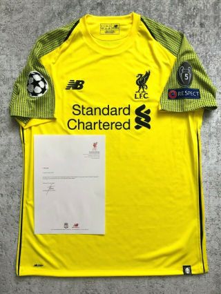 LIVERPOOL FC MATCH ISSUED GK SHIRT 2018/19 BECKER BRAZIL JERSEY UCL RARE 3