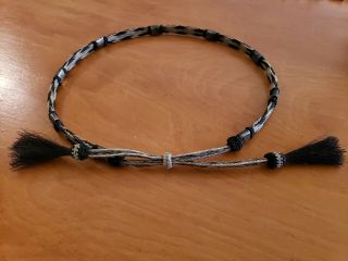 Vintage Native American Sterling Silver Horsehair Hat Band Salt And Pepper