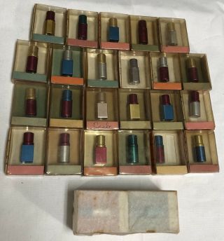 29] Vintage 1930 - 40’s Machine Age Perfume Applicator Bottles Art Deco Geometric