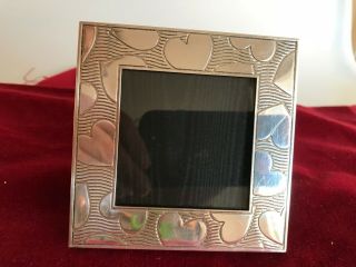 Vintage Tiffany & Co Sterling Silver 4 X 4 Picture Frame Multi Hearts Pop Design