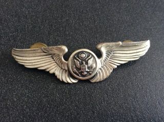 Sterling Ww2 Air Crew Soldiers Wing United States Army Air Force Military Pin