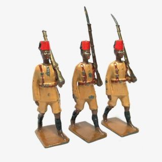 3 Pc Vintage Britains Lead Toy Soldier Kings African Rifles 225 2