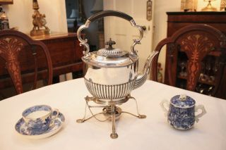 Fine Antique c19th Spirit Kettle,  Silver Plate 3