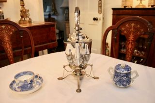 Fine Antique c19th Spirit Kettle,  Silver Plate 4