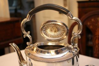 Fine Antique c19th Spirit Kettle,  Silver Plate 5