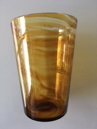 Vintage Whitefriars Powell Swirl Amber Vase Art Glass 30s Moderne