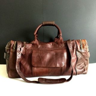 Xl Leather Vintage Weekender Travel Gym Duffle Bag