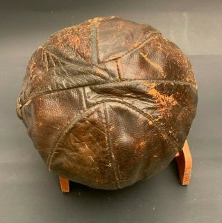 Vintage Antique Early 1900 ' s Leather 6 Lace 8 Panel Laced Basketball 6