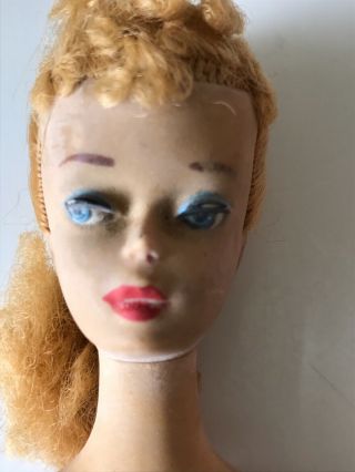 Vintage 1960 ' s Barbie Doll Blonde Pony Tail Made in Japan Hard Body Straight Leg 4