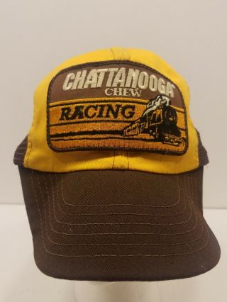 Vintage Chattanooga Chew Racing Patch Mesh Snapback Trucker Hat Cap Usa