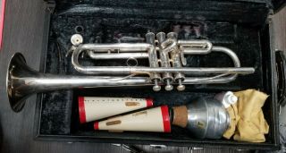 Vintage Yamaha Trumpet Ytr - 739r Standard Silver With Hard Case