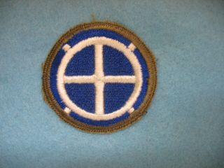 Wwii Us Army 35th Infantry Division Od Border Blackback Patch.