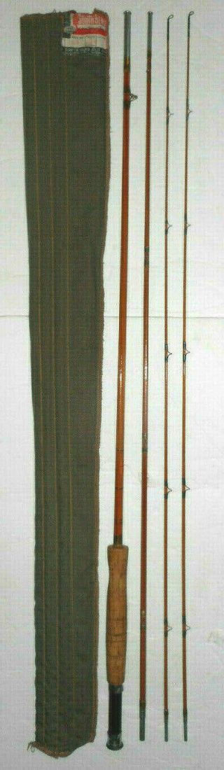 Vintage Bamboo 9 ' Fly Fishing Rod South Bend No.  24 Sleeve,  incl. 2