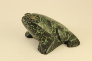Vtg Antique Art Bronze Toad Frog Marbled Verdigris Sculpture Figurine Signed