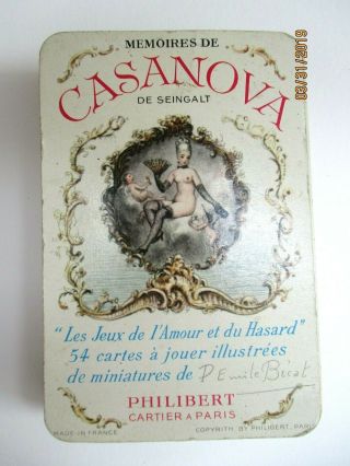 Vintage Casanova Erotic Playing Cards Deck Emile Becat Paris France
