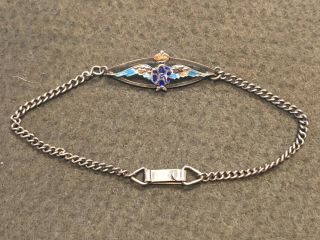 Wwii Ww2 Rcaf Sweetheart Bracelet 925 Sterling Silver Royal Canadian Air Force