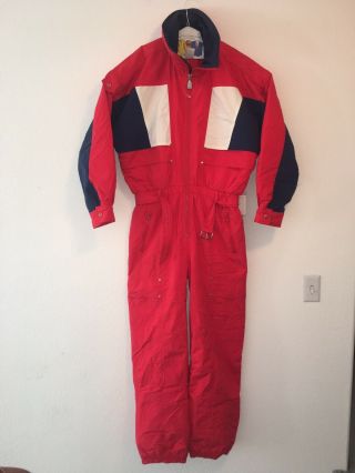 Vintage Tyrolia By Head Mens One Piece Ski Suit Snow Red Medium