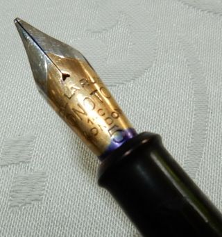 ANTIQUE ONOTO DE LA RUE FOUNTAIN PEN No 5 14K GOLD MED FLEX NEAR - 140 mm 8