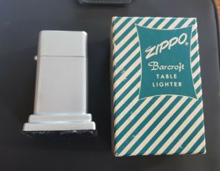 Vintage 1950s Or 60s Barcroft Zippo Table Lighter Mib Rare Green Striped Box Wow