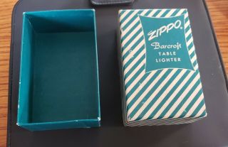 Vintage 1950s or 60s Barcroft Zippo Table Lighter MIB RARE Green Striped Box WOW 8