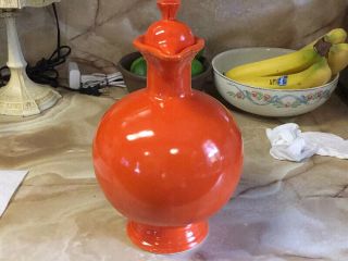 Rare Vintage Fiestaware Radioactive Red Orange Carafe Pitcher 2