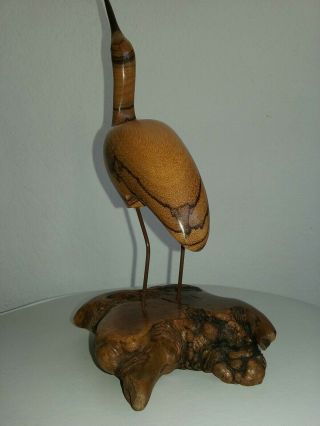 Bruce Stamp Signed 1995 Vintage Shore Bird Walnut Sculpture Manzanita Burl 10 
