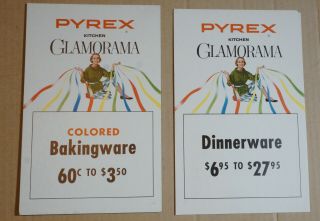 VTG PYREX Glass Dishes Glamorama Store Advertising Kit Primary Colors 3