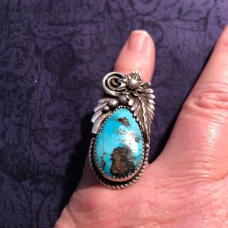 Stunning Vintage Turquoise/sterling Silver Ring