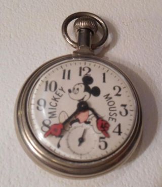 Rare Old Walt Disney Mickey Mouse Model 90001 Pocket Watch Special