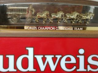 Vintage Budweiser Red Hanging Pool Table Light World ' s Champion Clydesdale A, 3