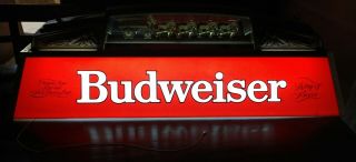 Vintage Budweiser Red Hanging Pool Table Light World ' s Champion Clydesdale A, 7