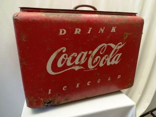 Vintage Drink Coca Cola Ice Cold Cool Box In Retro Antique "