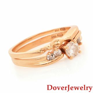 Estate Diamond 14k Yellow Gold Engagement Wedding Ring Set Nr