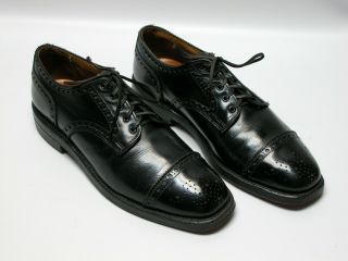 Vintage Cole Haan Imperial Grade V - Cleat Black Leather Cap Toe Dress Shoes Sz 8