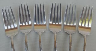 6 TOWLE Sterling Silver Salad Forks in the Candlelight Pattern 210 grams 3