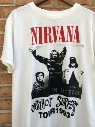 Vintage Nirvana Kurt Cobain T - Shirt In Utero Tour Concert 1993 Butthole Surfers
