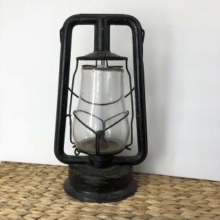 Vintage Dietz Oil Lamp Black Patina Farmhouse Antique Decor