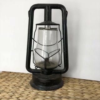 Vintage Dietz Oil Lamp Black Patina Farmhouse Antique Decor 3